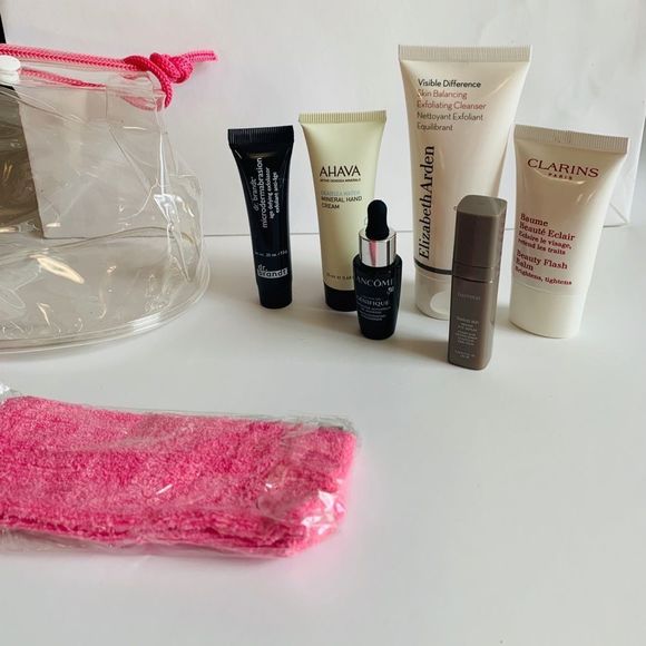 MACYS SPA SAMPLER SET ARDEN CLARINS BRANT LANCOME - Picture 1 of 8